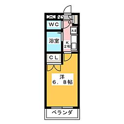 グランジュールＭＫ 3階1Kの間取り