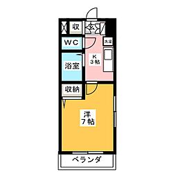 Prime　Garden 2階1Kの間取り