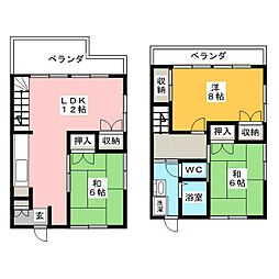 ハイツ青島 1階3LDKの間取り