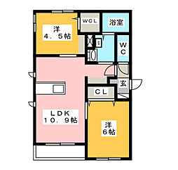 Maison　ｄ’Or　顕 1階2LDKの間取り