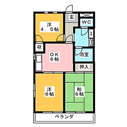 小野藤マンション 3階3DKの間取り