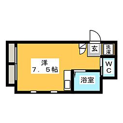 スカイビル八王子 ワンルームの間取図画像