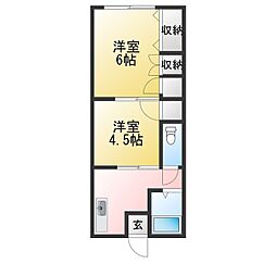 コーポ天野 2Kの間取図画像