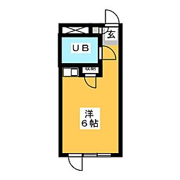 メゾン・ド・ノア台町 ワンルームの間取図画像