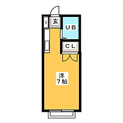 エステートセルレア ワンルームの間取図画像