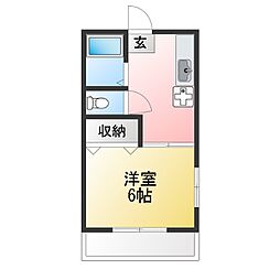 丸泰コーポ 1Kの間取図画像