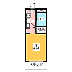 ハイツ東山A棟 ワンルームの間取図画像