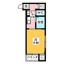 メゾンYAT 1Kの間取図画像