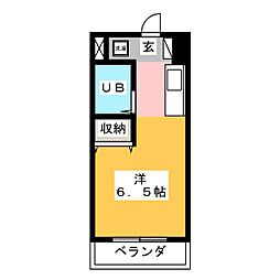 エステートモリヤ ワンルームの間取図画像