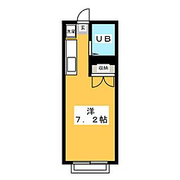 エステートピア高木 ワンルームの間取図画像