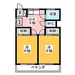 中野コーポラス 2LDKの間取図画像