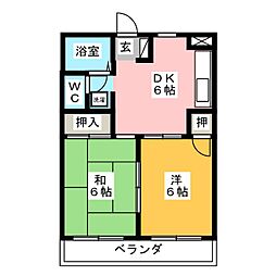 中澤ビル 2DKの間取図画像
