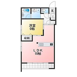 メゾン・プレーヌ 1LDKの間取図画像