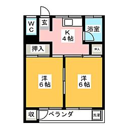 パークコーポラス 2Kの間取図画像