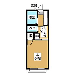 メゾンゴールド 1Kの間取図画像