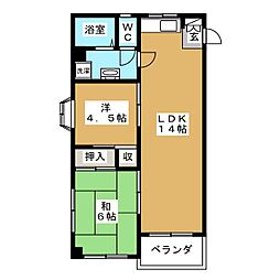 ハイムエスポワール 2LDKの間取図画像
