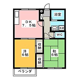 エステートピア菱山 2DKの間取図画像