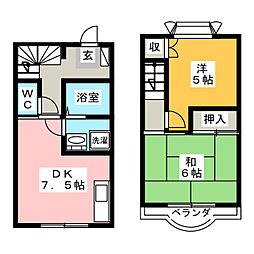 椚田シャンブル 2DKの間取図画像
