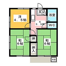 サニーコーポ 1階3Kの間取り