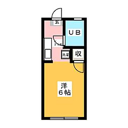 コツカハイツ ワンルームの間取図画像