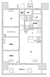八王子レジデンス 9階3LDKの間取り