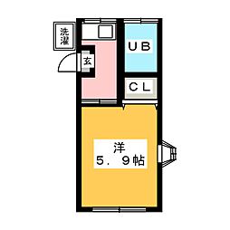 メゾン有田 1Kの間取図画像
