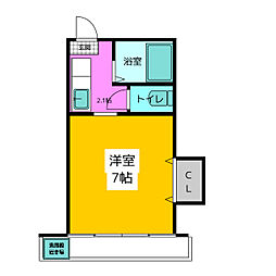 井上ビル 2階1Kの間取り