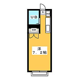 エステートピア高木 ワンルームの間取図画像