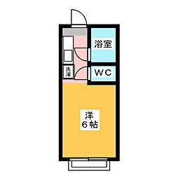 コーポ二葉2号A ワンルームの間取図画像