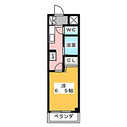 サンオカベ8 1Kの間取図画像