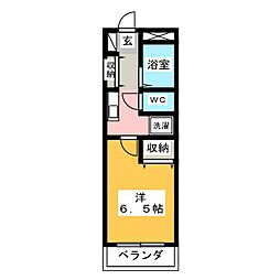 リバーサイドKIE 1Kの間取図画像