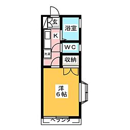 メゾン・カムイ 1Kの間取図画像