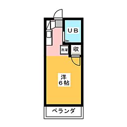 カレッジハウス峯 ワンルームの間取図画像
