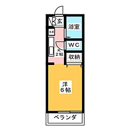 セジュールエイ ワンルームの間取図画像