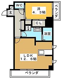 AvenueA 1LDKの間取図画像