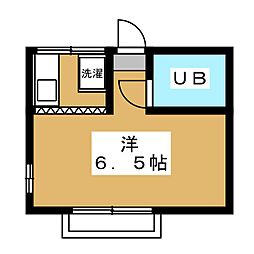 プラタナス 2階ワンルームの間取り