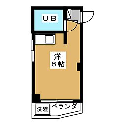 スカーレット 2階ワンルームの間取り