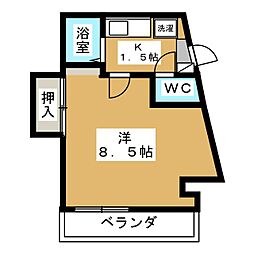ビラ・スプレンドール 1階1Kの間取り