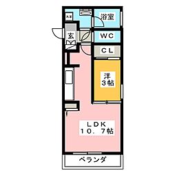 Ｅハウス立川 3階1LDKの間取り