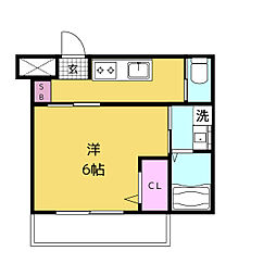 リアライズ立川 4階1Kの間取り