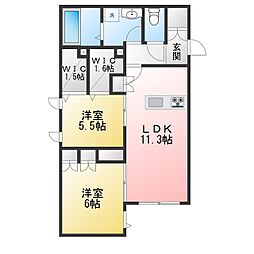 Will Court19 2LDKの間取図画像