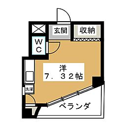 浅井ビル ワンルームの間取図画像