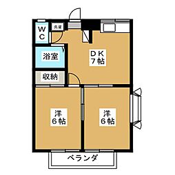 エステートピア257 2DKの間取図画像