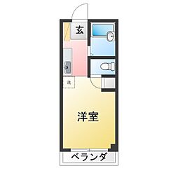 ドミ・パルフェット2 ワンルームの間取図画像