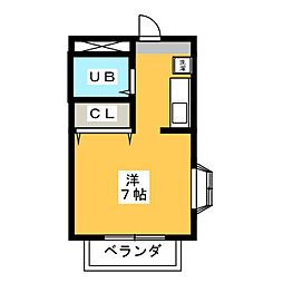 グランツ国立 ワンルームの間取図画像