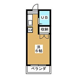 サカエヤレジデンス ワンルームの間取図画像