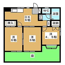 ハイムサンパティーク 3DKの間取図画像