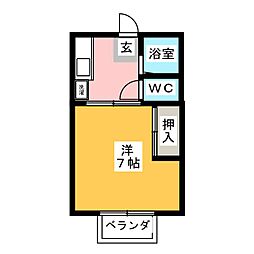 諏訪の森ハイツ 1Kの間取図画像
