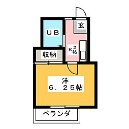 ホワイトハイム 1Kの間取図画像