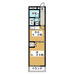 グローバル三井 1DKの間取図画像
